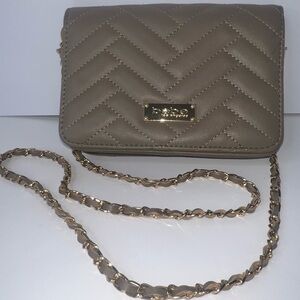 Bebe Los Angeles Taupe Sophia Quilted Crossbody Bag/Shoulder Bag!! LOOKS NEW!!🤎